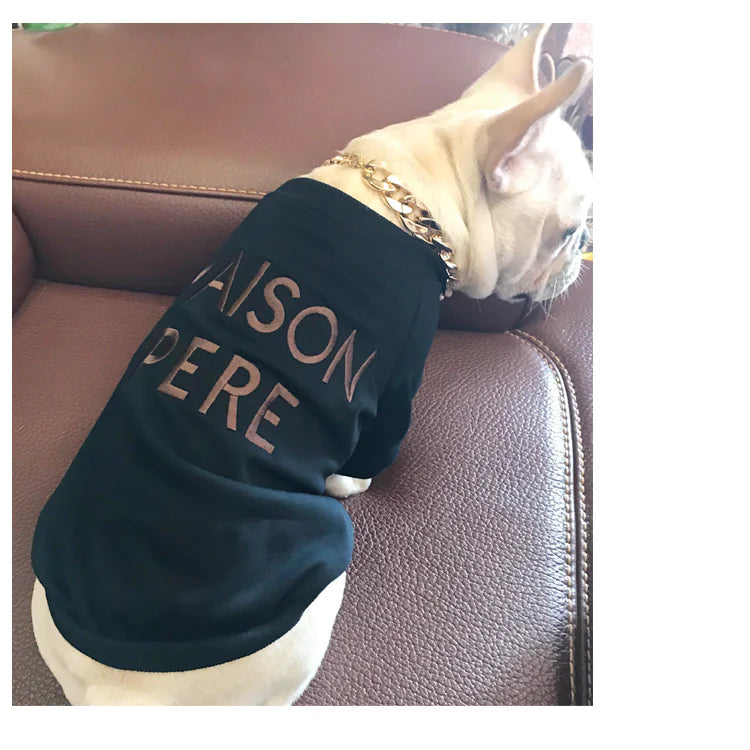 Pull brodé en coton éponge pour propriétaires de chiens