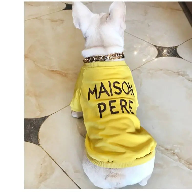 Pull brodé en coton éponge pour propriétaires de chiens