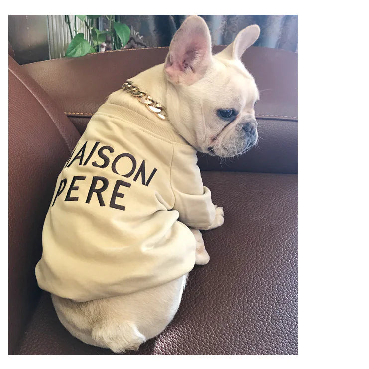 Pull brodé en coton éponge pour propriétaires de chiens