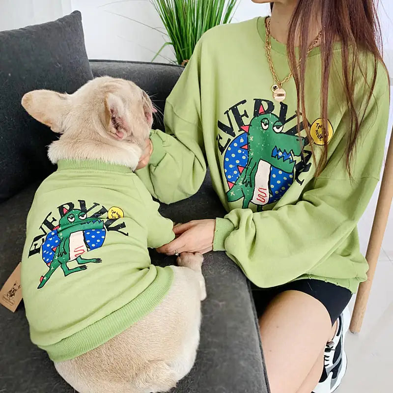 Vêtements assortis parent-enfant pour chien à imprimé panda