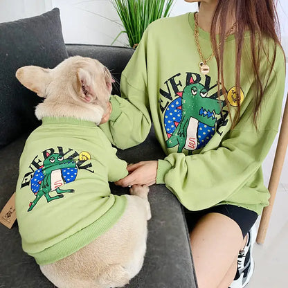 Vêtements assortis parent-enfant pour chien à imprimé panda