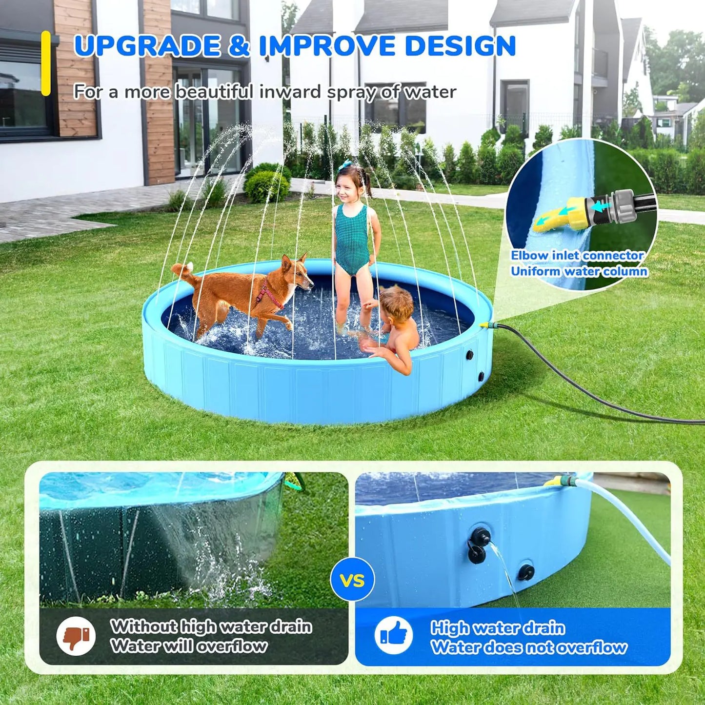 Piscine pliable pour chiens et baignade