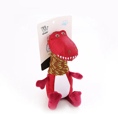 Jouet en peluche dinosaure pour chien avec fonctions sonores et à mâcher