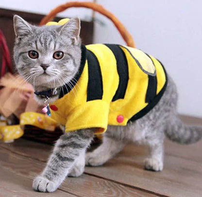 Costume d'abeille pour chats et chiens, tenue de transformation pour animaux de compagnie