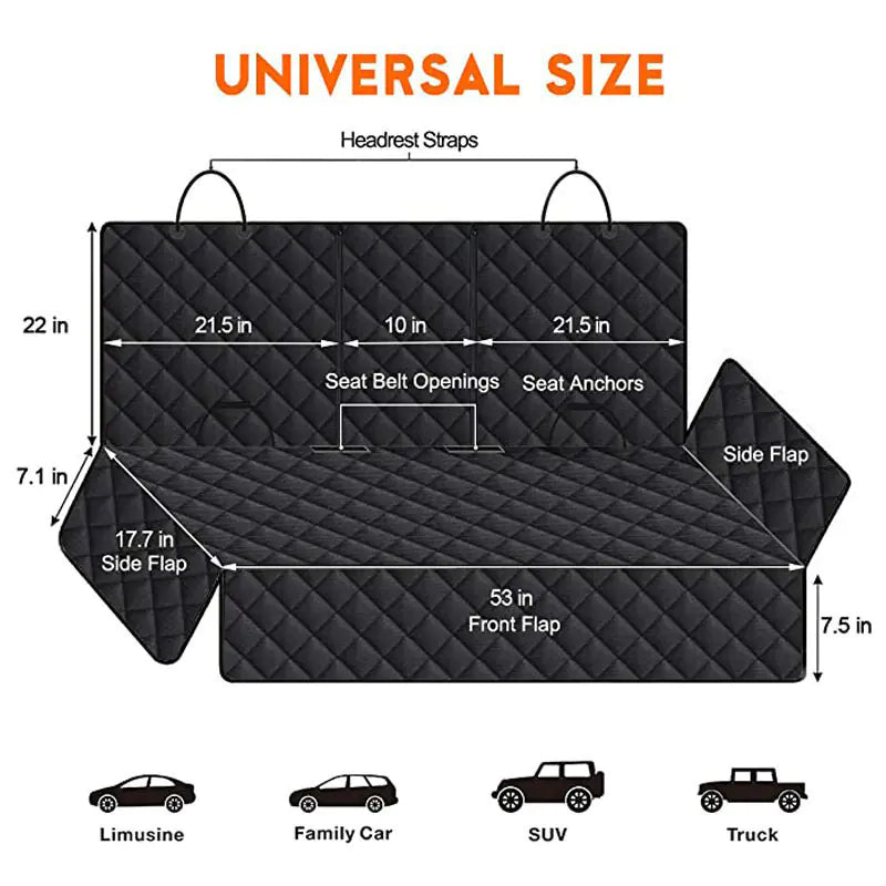 Water & Dirt Resistant Rear Car Seat Pet Mat