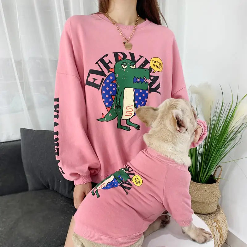 Vêtements assortis parent-enfant pour chien à imprimé panda