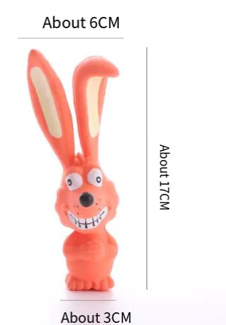 Jouet à mâcher en latex pour chien - Lapin couineur et joueur