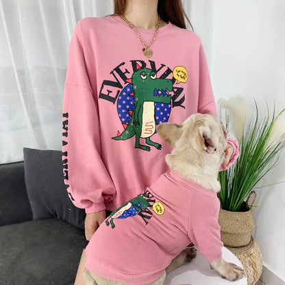 Vêtements assortis parent-enfant pour chien à imprimé panda