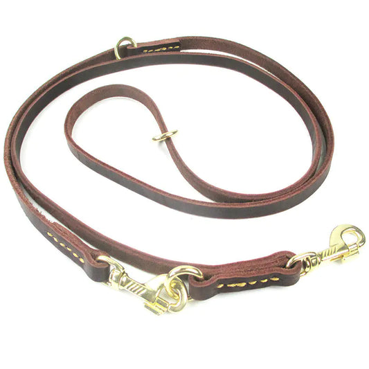 Laisse multifonctionnelle pour chien avec double crochet en cuivre