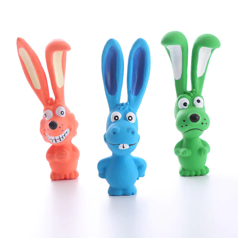 Jouet à mâcher en latex pour chien - Lapin couineur et joueur