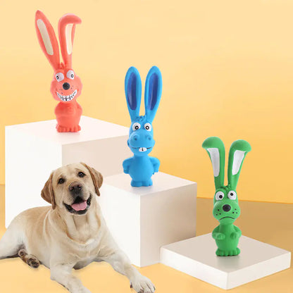 Jouet à mâcher en latex pour chien - Lapin couineur et joueur